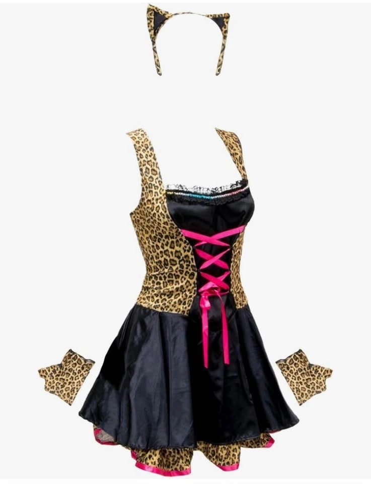 New Adult Leopard Flirty Feline Costume LARGE - photo 3