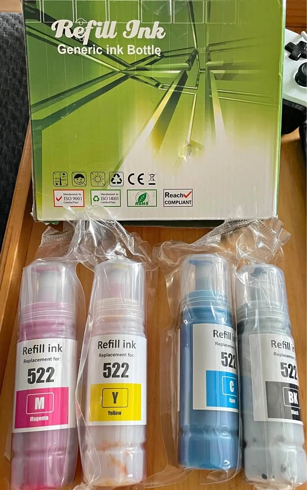 New Generic 522 Refill Ink Bottles - CMYK Set