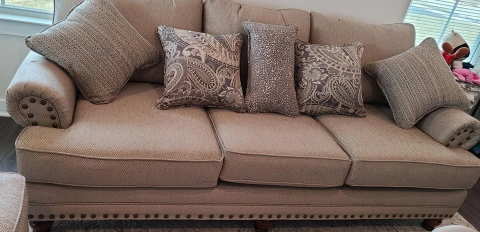 Freda Upholstered Sofa Set | Three Posts™ | Beige | Must Go! - photo 2