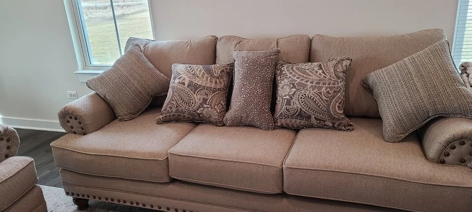 Freda Upholstered Sofa Set | Three Posts™ | Beige | Must Go! - photo 3