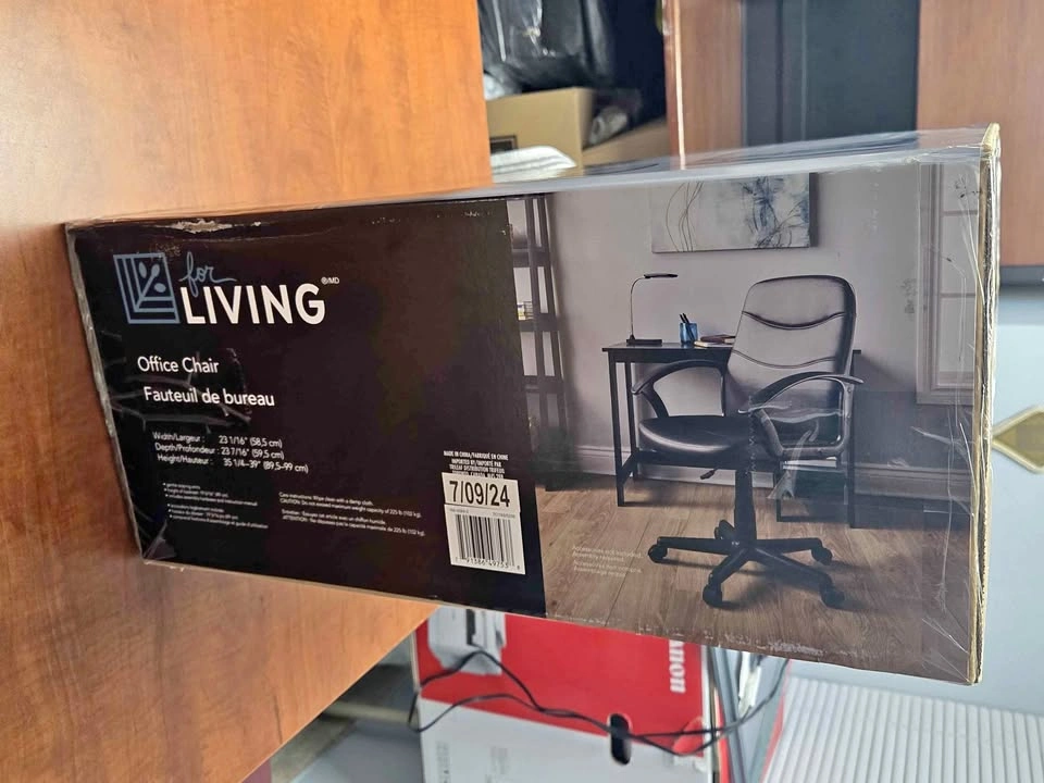 For Living Faux Leather Height Adjustable Office Chair