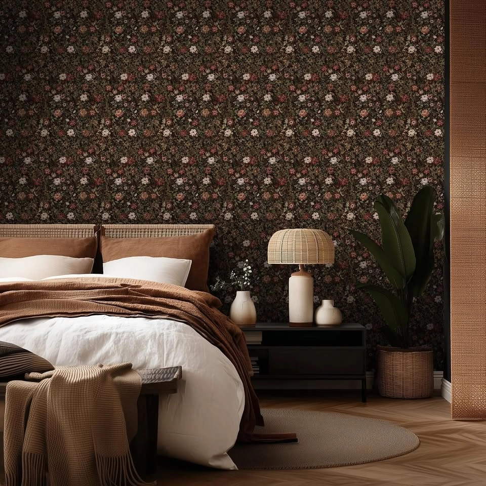 Dark Floral Peel and Stick Wallpaper - 17.3"x78.7" - photo 2