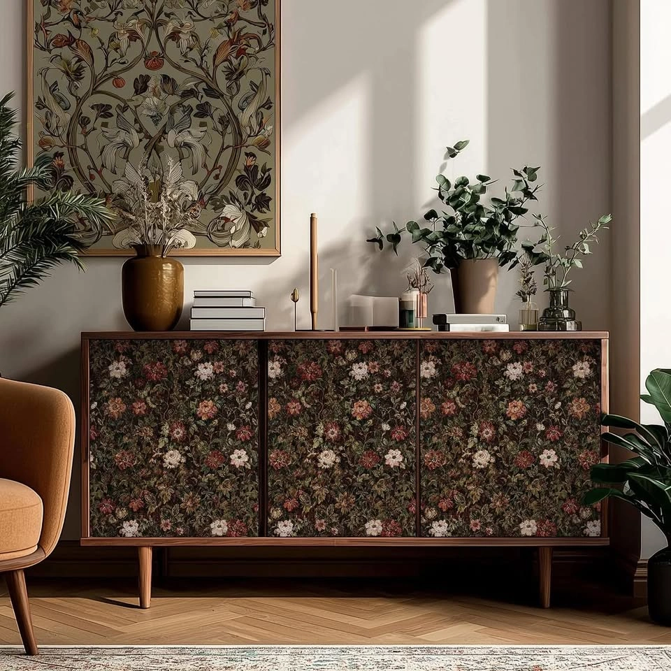 Dark Floral Peel and Stick Wallpaper - 17.3"x78.7" - photo 3
