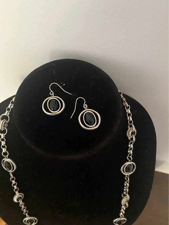 Chico's Silver and Black Necklace and Earring Set - photo 3