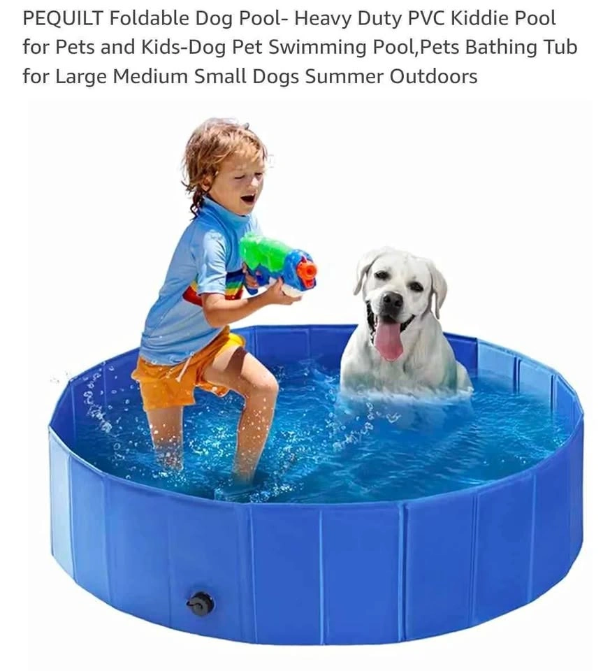 Foldable Dog Pool - Heavy Duty PVC Pet Swimming Pool