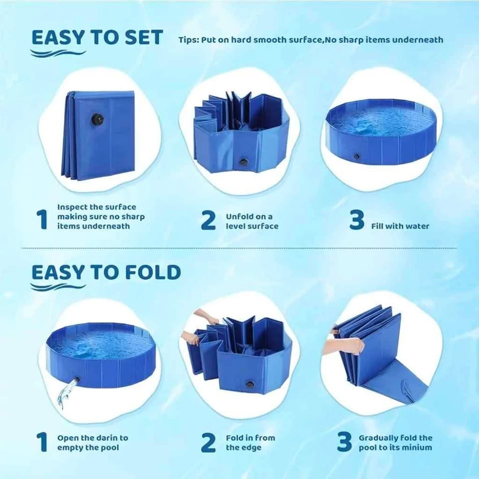 Foldable Dog Pool - Heavy Duty PVC Pet Swimming Pool - photo 2
