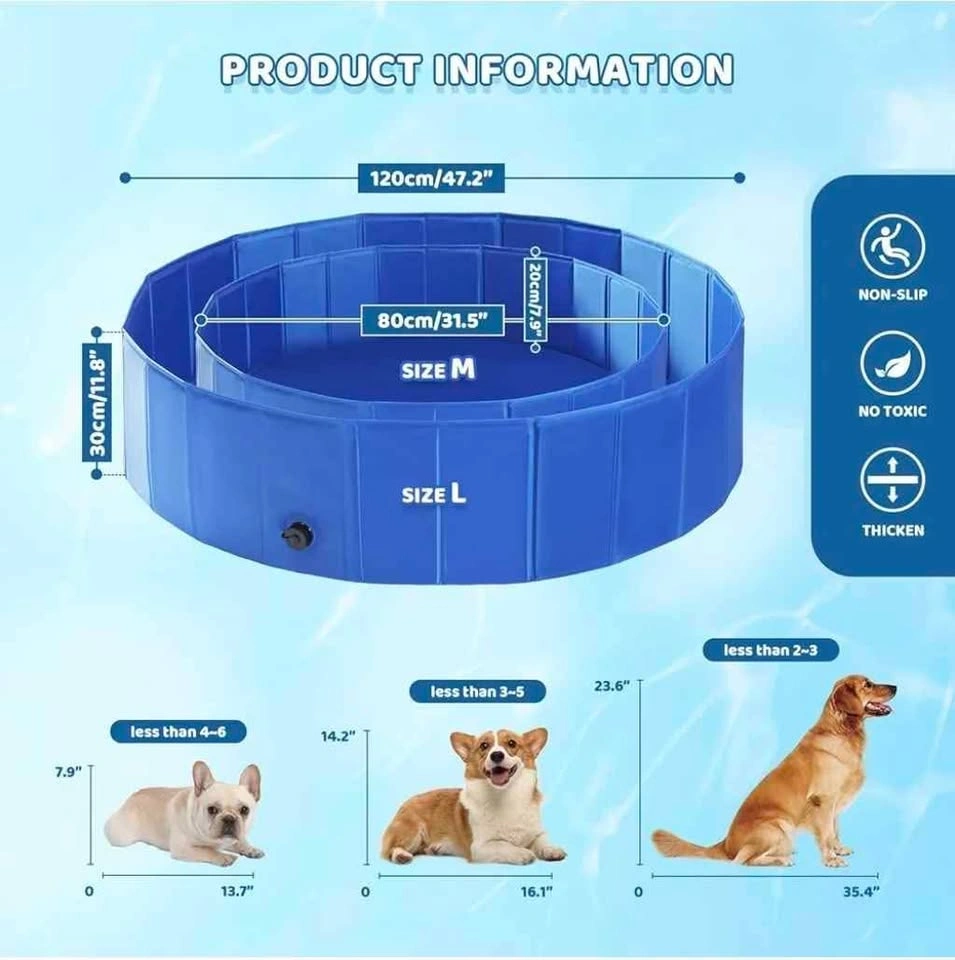 Foldable Dog Pool - Heavy Duty PVC Pet Swimming Pool - photo 5