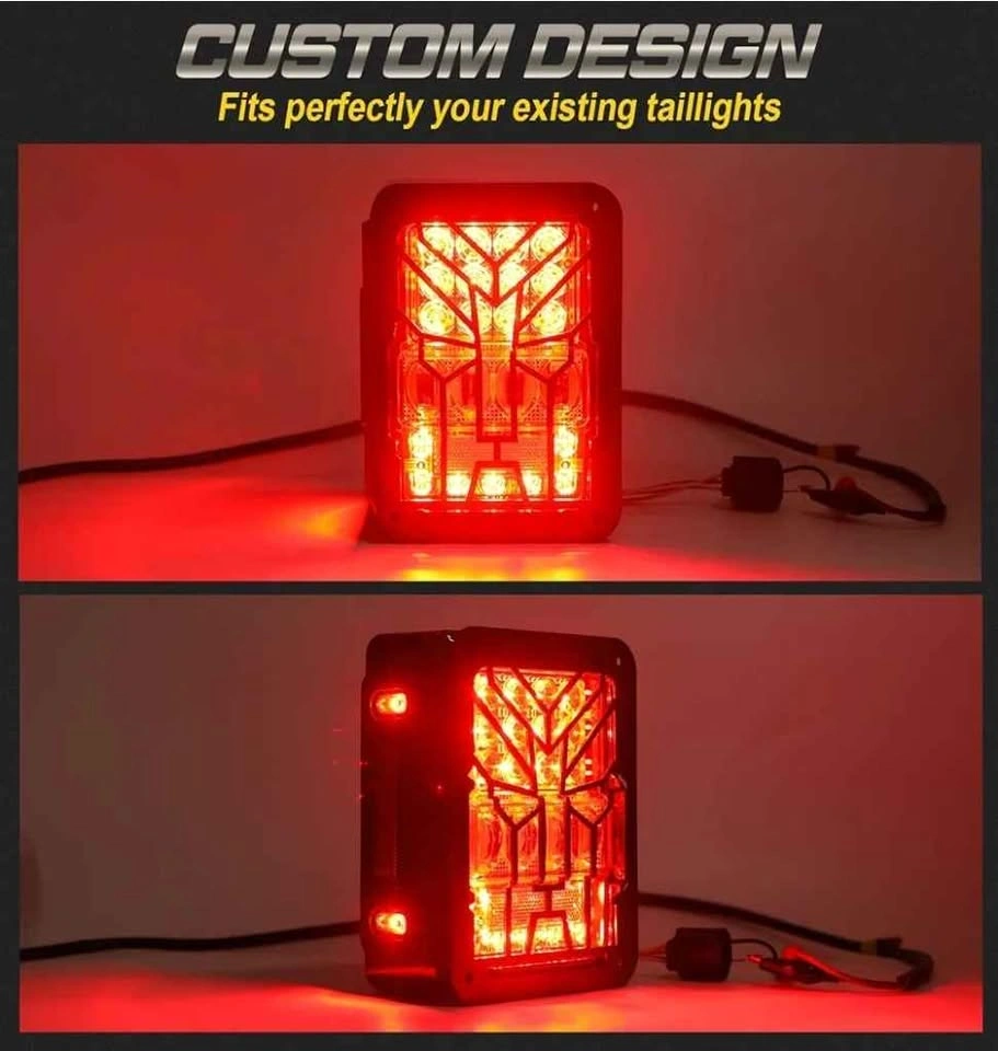 Aluminum Transformers Tail Light Covers for Jeep Wrangler - photo 2
