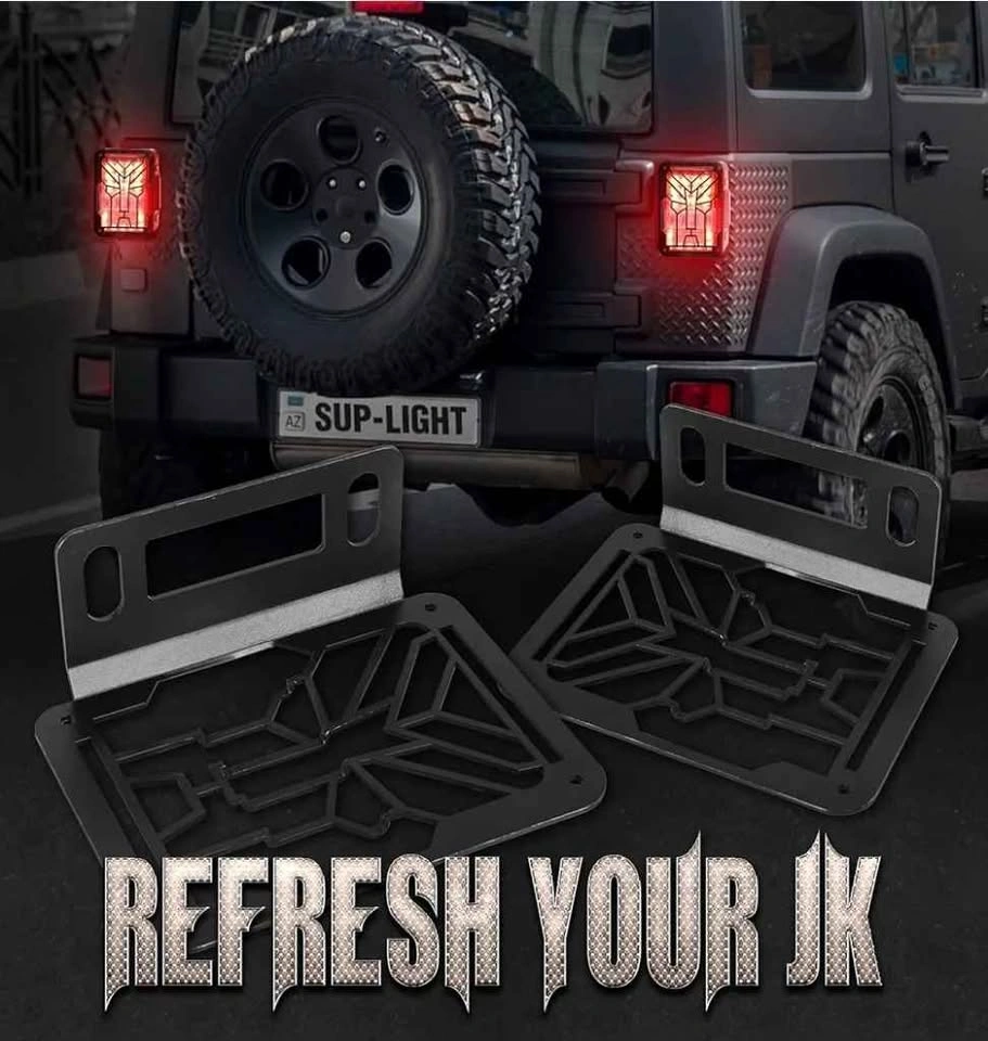 Aluminum Transformers Tail Light Covers for Jeep Wrangler - photo 3