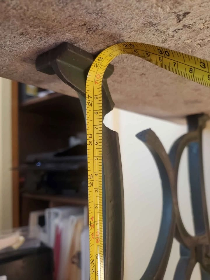 Custom Granite Top Antique Raymond Beaver Sewing Table - photo 5