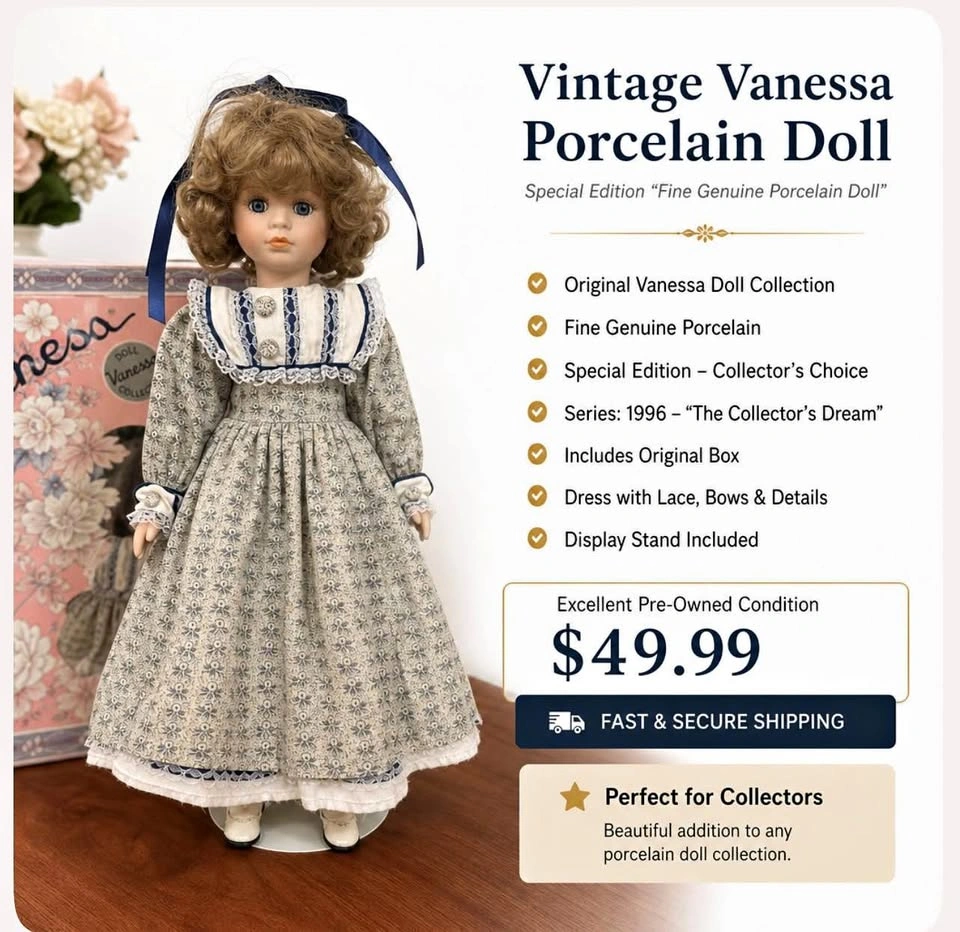 Vanessa Doll Collection – Limited Edition Porcelain Doll – 43 cm