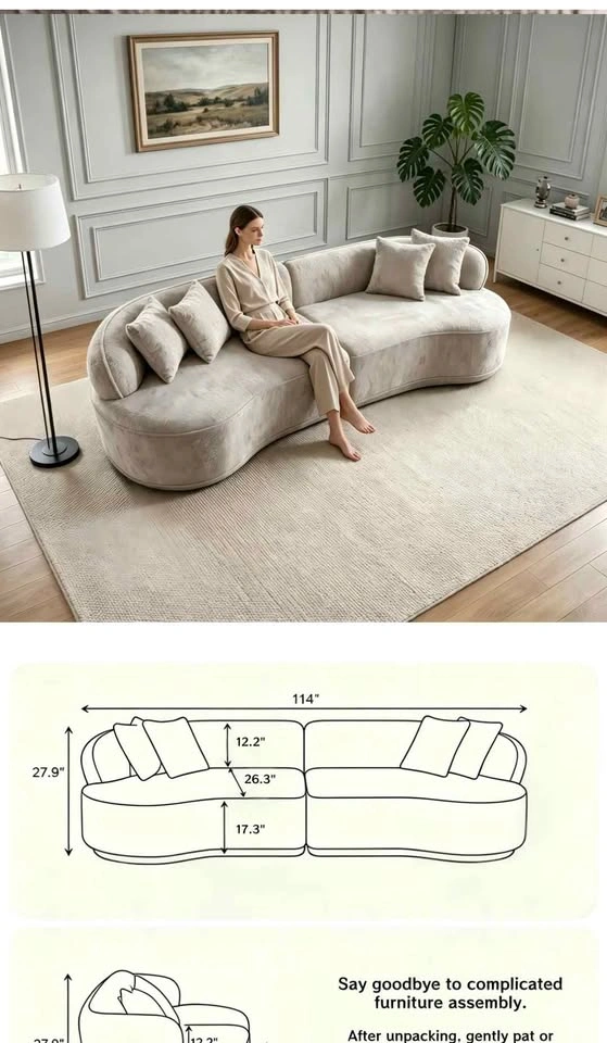 Modular Curved Modern Luxury Sofa - photo 3