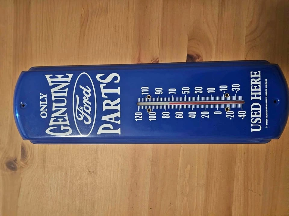 Ford Genuine Parts Metal Thermometer Sign
