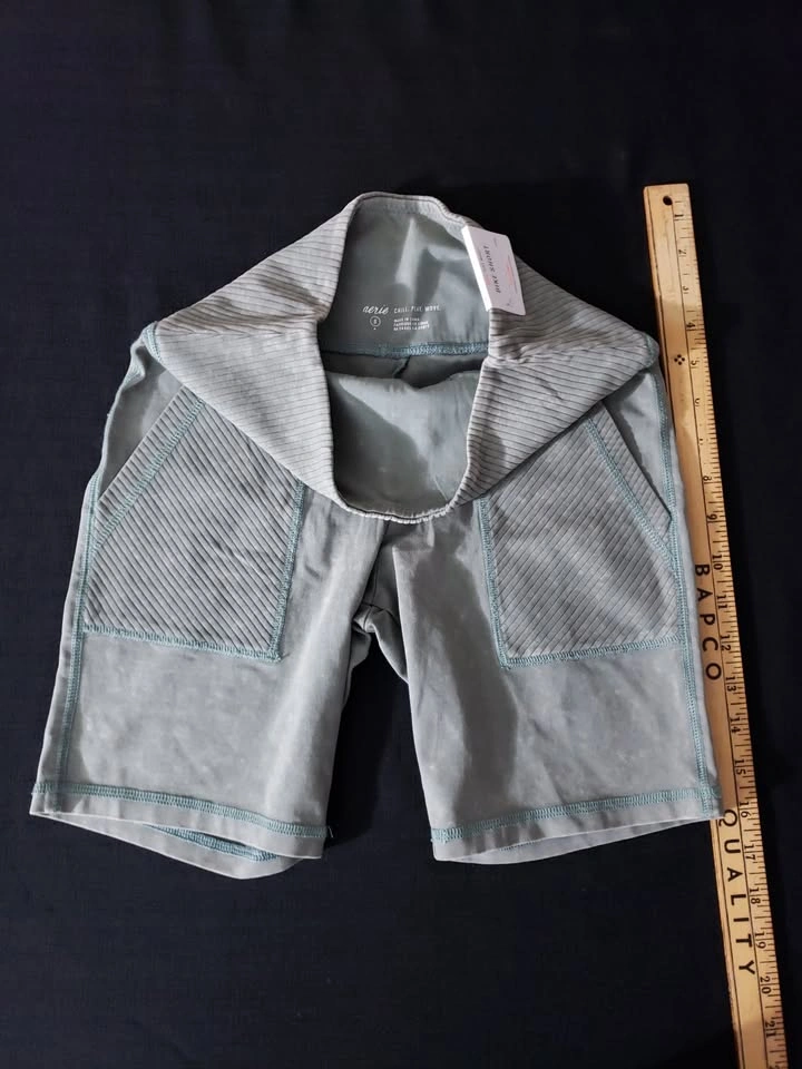 New Aerie Chill Play Move Hi-Rise Ribbed Pocket Bike Shorts (S) - photo 3