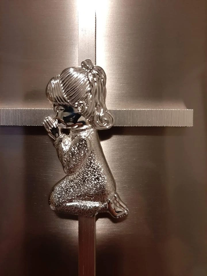 New In Box! Stainless Steel Cross Plaque – Girl - photo 3