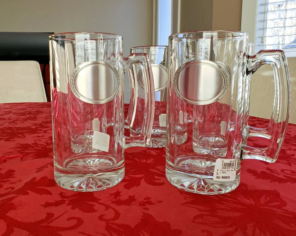 NEW! Huge 25 Oz. Heavy Engravable Glass Steins ($15 Each) - photo 2
