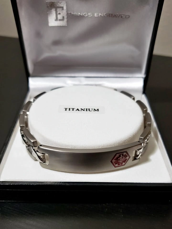 NEW! Titanium Alpine Medical Alert ID Bracelet