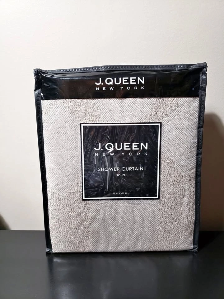 NEW! High End J Queen New York Woven Jacquard Shower Curtaine