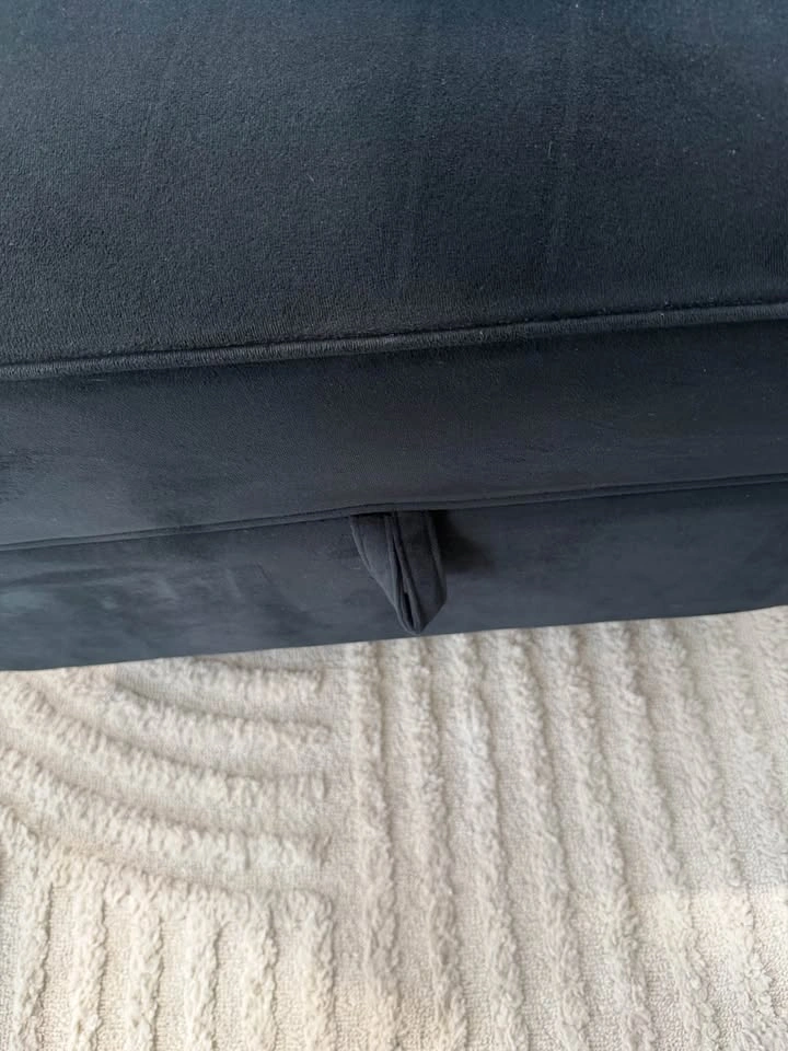 Black Velvet Storage Ottoman - photo 2