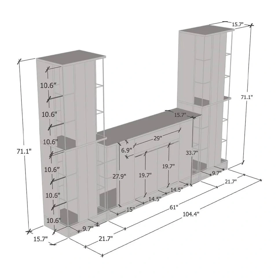 71.1" Modern Entertainment Center with LED Lighting - photo 4