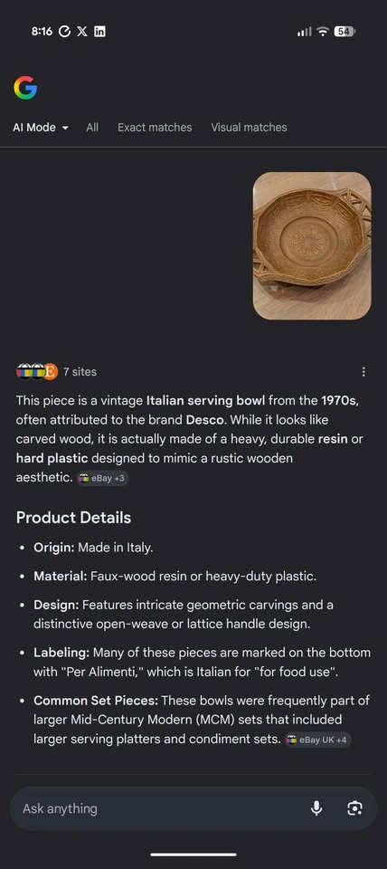 Mid-Century Serving Bowls Made in Italy - photo 3