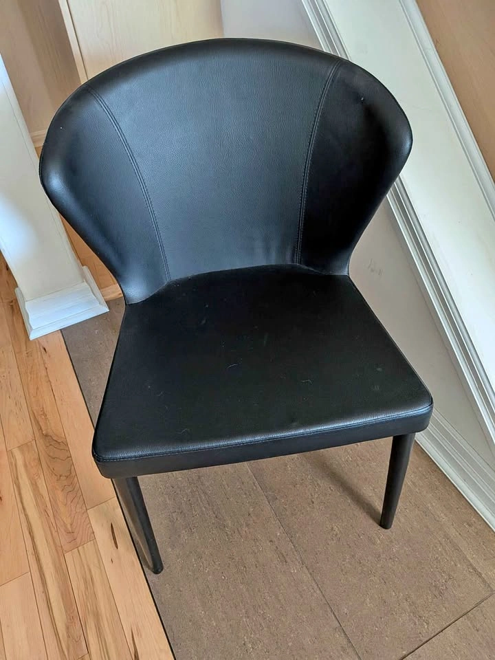 IKEA Black Faux Leather Accent Chair