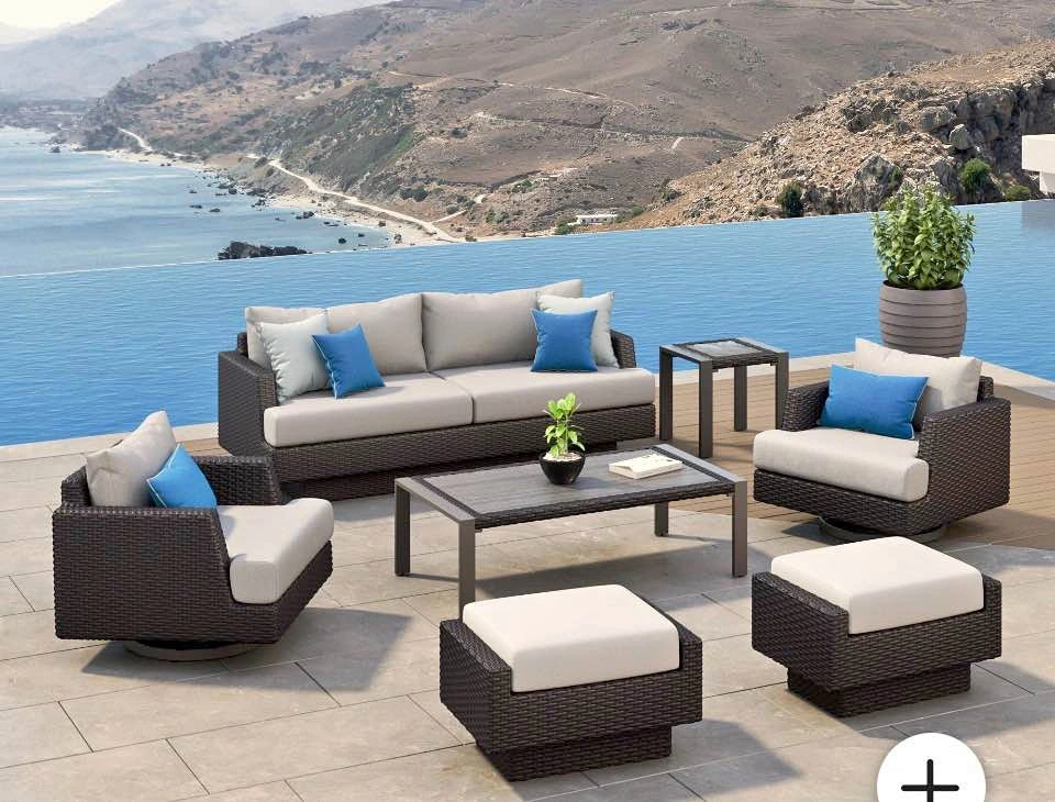 Portofino Repose 7-Piece Patio Motion Seating Set — Open Box