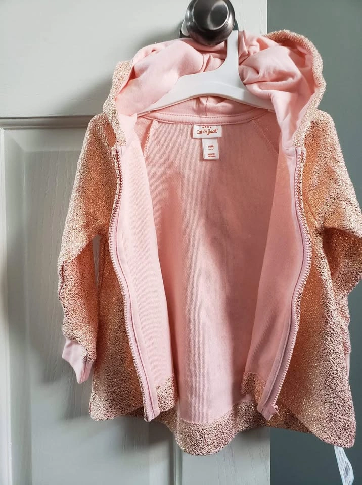 NEW! Girls Pink Gold Hoodie (18M) - photo 3