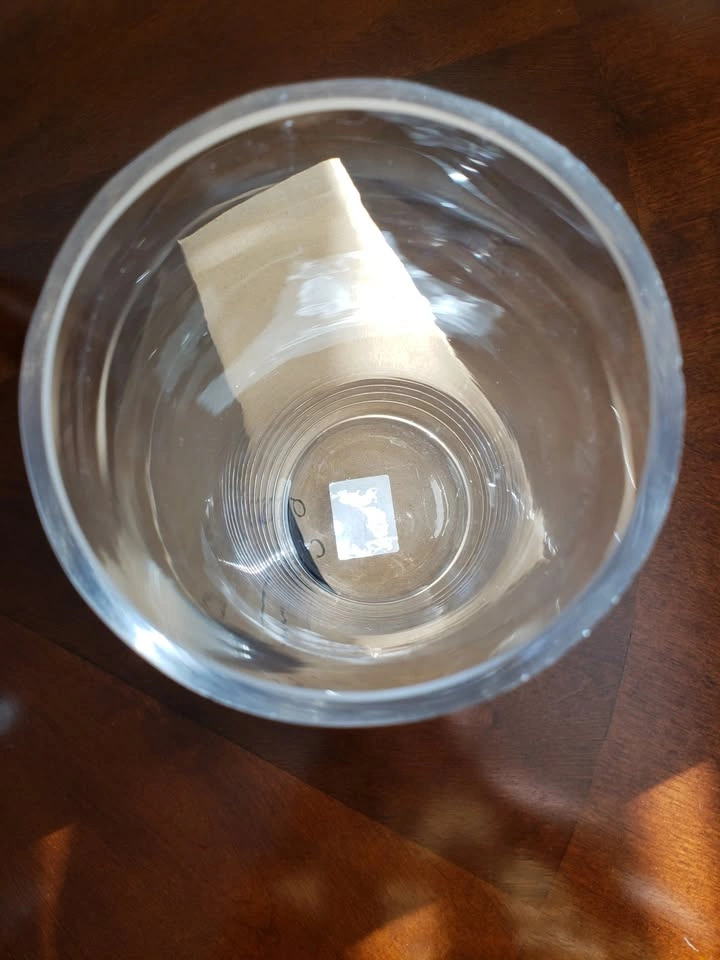 NEW! HEAVY THICK RIMMED, SOLID BOTTOM, GLASS CYLINDER VASE - photo 2