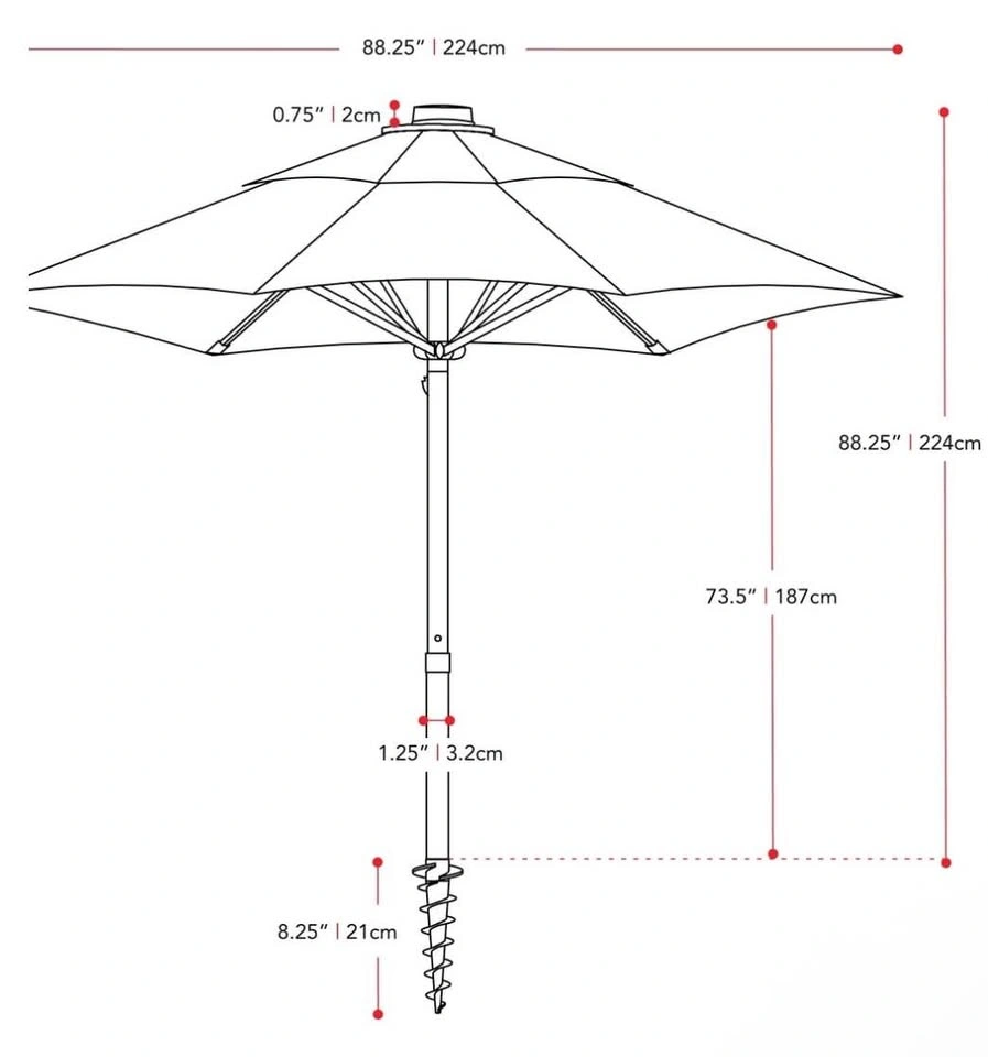 New 7.5ft Portable Beach Umbrella with Sand/Dirt Anchor - photo 2