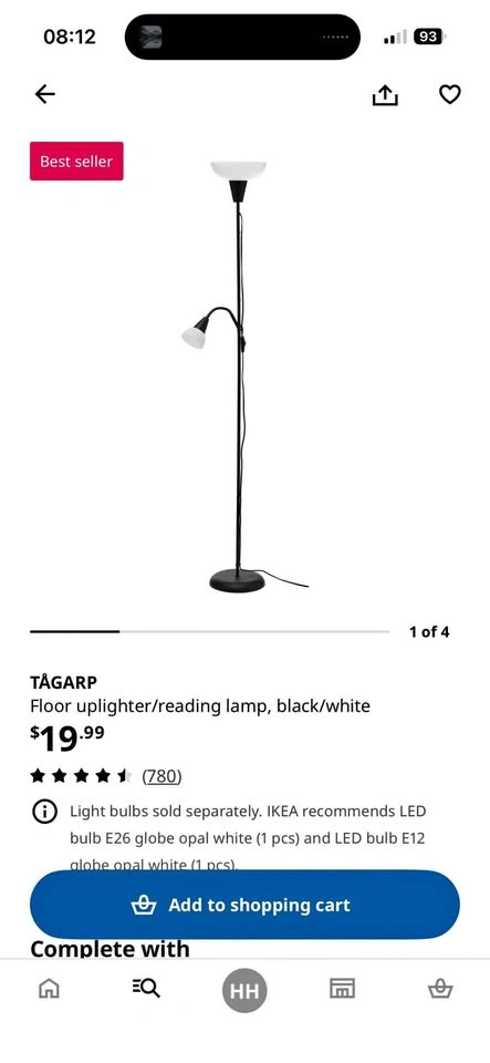 IKEA TÅGARP Floor Uplighter/Reading Lamp