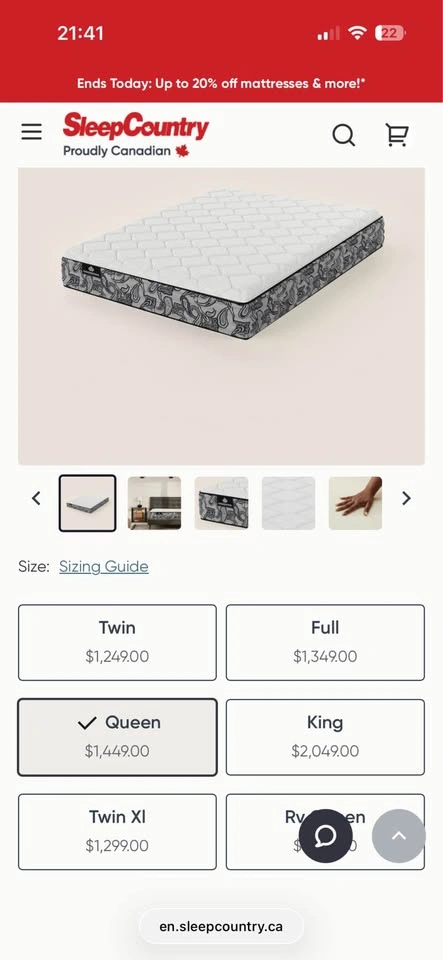 Queen size Sleepcountry Mattress + IKEA Bed frame - photo 2