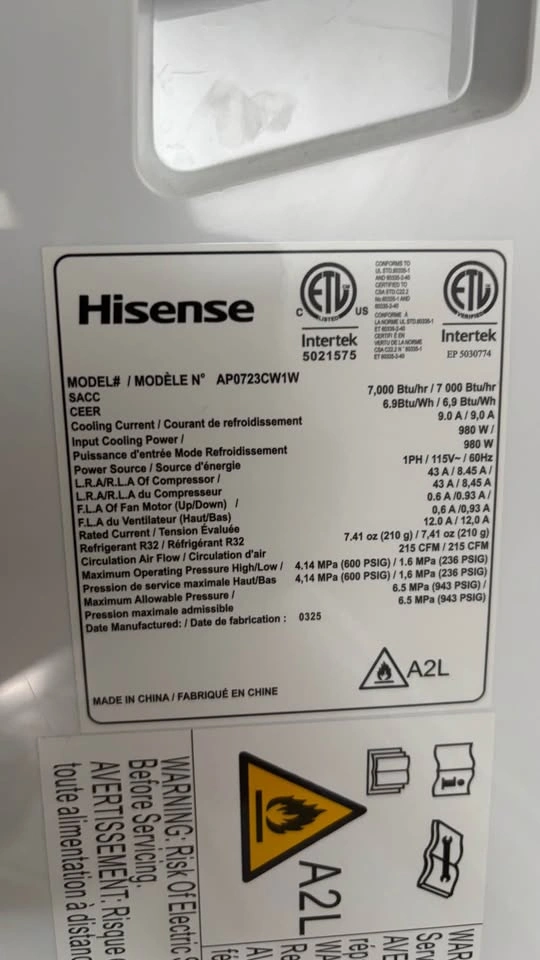 Hisense 3-in-1 Portable Air Conditioner - 7000 BTU - photo 4