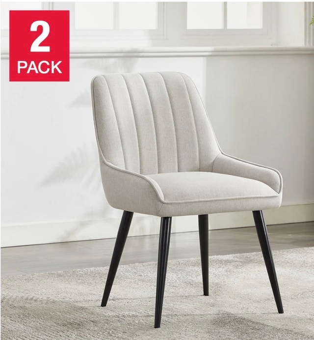 Brand New Gemini Fabric Dining Chair, 2-pack