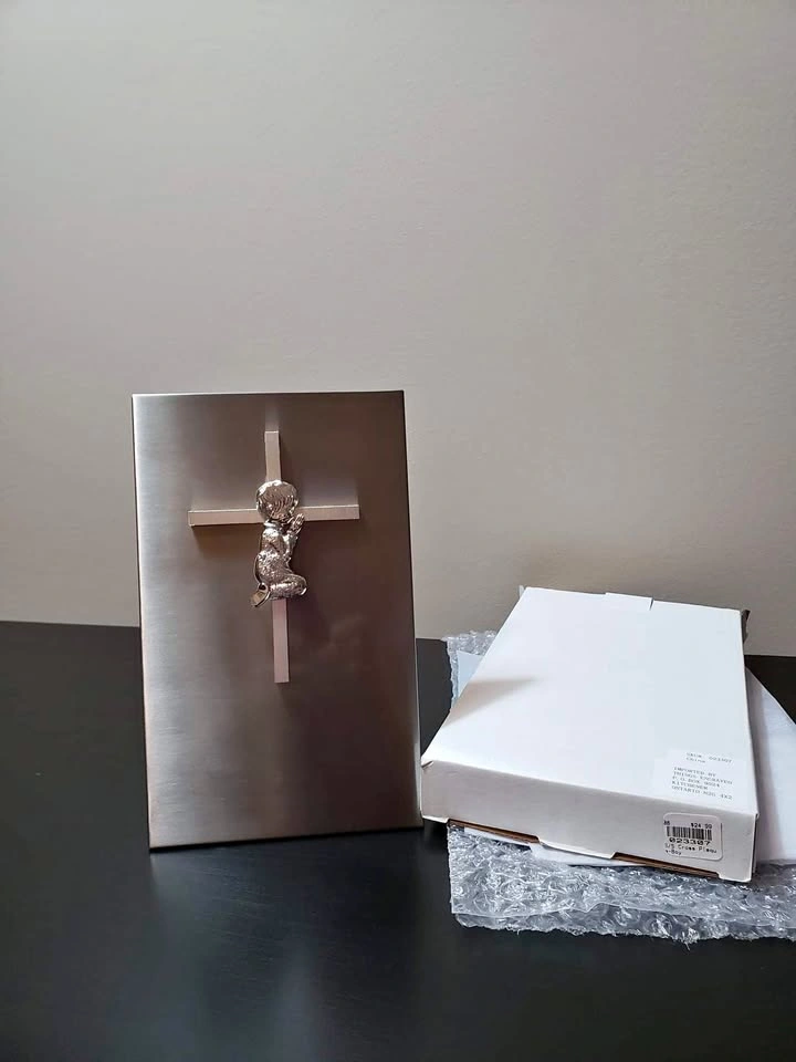 New In Box! Stainless Steel Cross Plaque – Boy