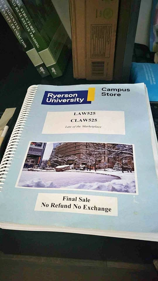 Ryerson University LAW525 CLAW525 Law of the Marketplace Textboo