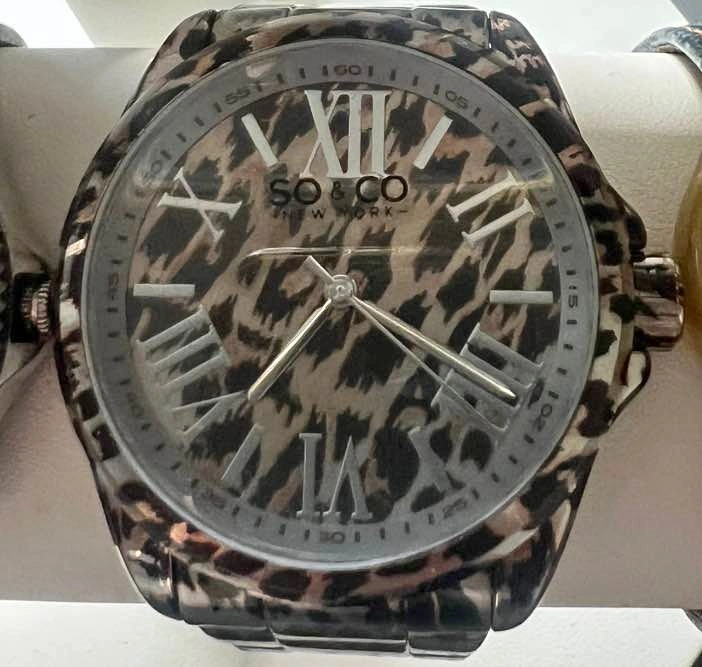 Women’s SO & CO New York leopard Watch