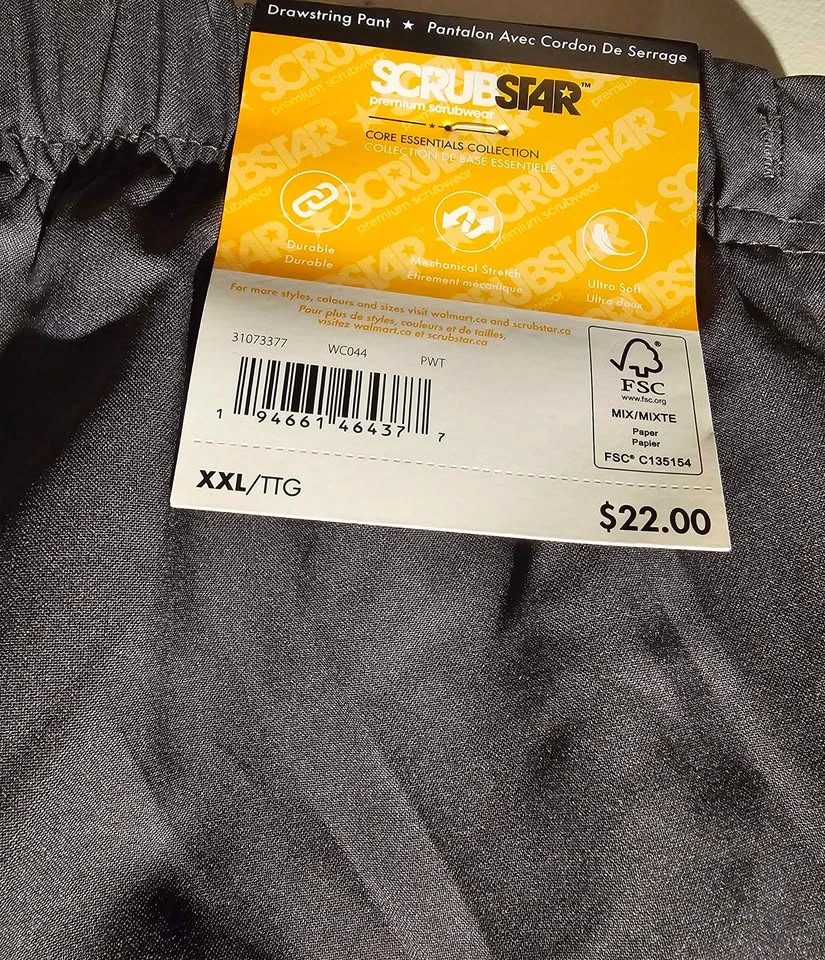 NWT Scrubstar Charcoal Gray Cargo Scrub Pants - XXL and 3XL - photo 3