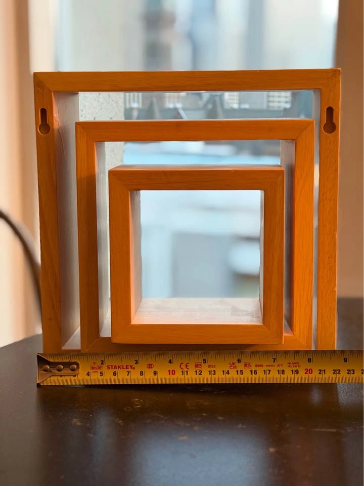 Set of 3 Wooden Square Floating Shelves - photo 2