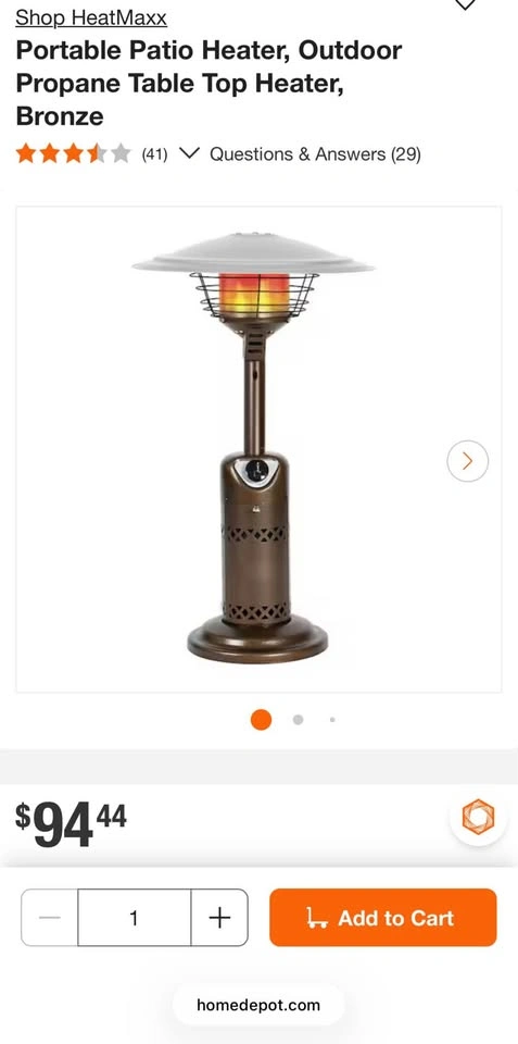 HeatMaxx Bronze Tabletop Patio Heater - photo 4