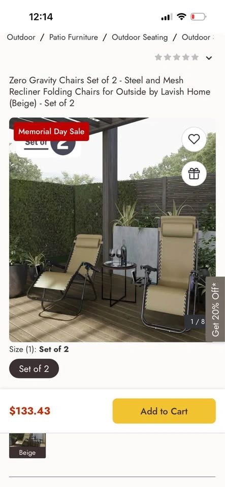 Zero-Gravity Reclining Patio Chairs - photo 5