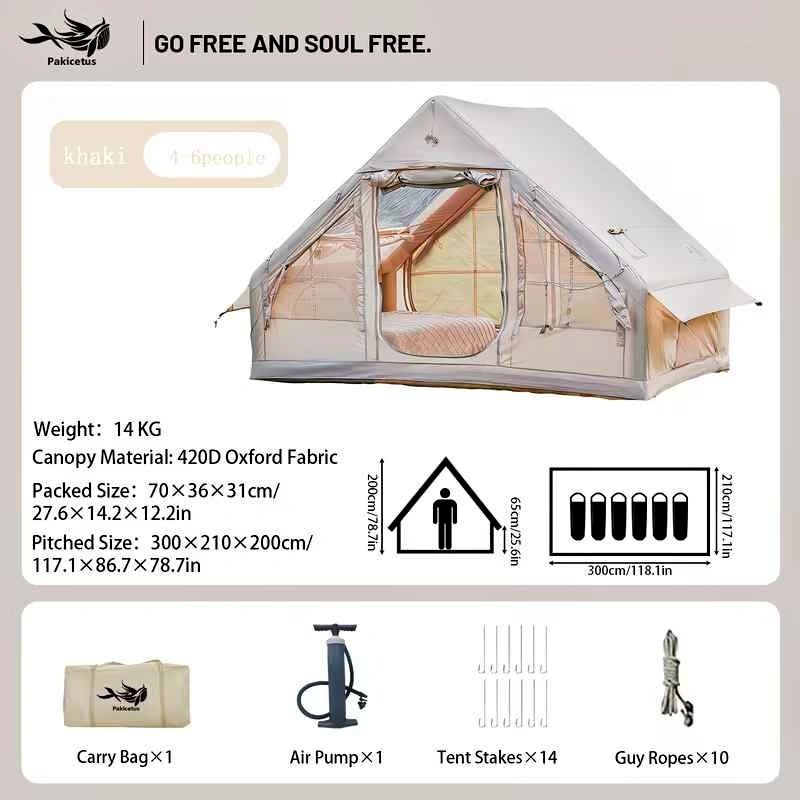 Brand new Quick Setup Inflatable Camping Tent for 4-6 Person