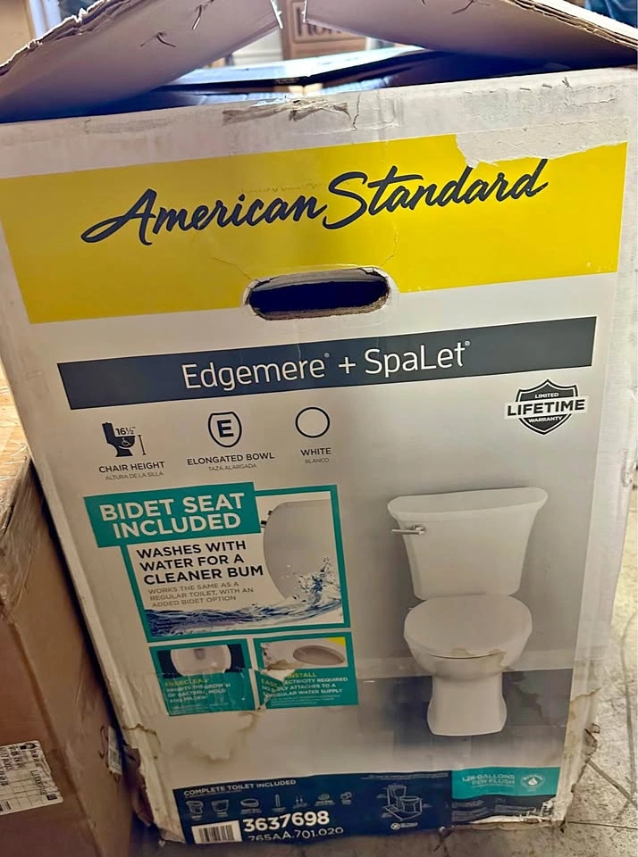 American Standard Edgemere Toilet With Bidet Seat Combo