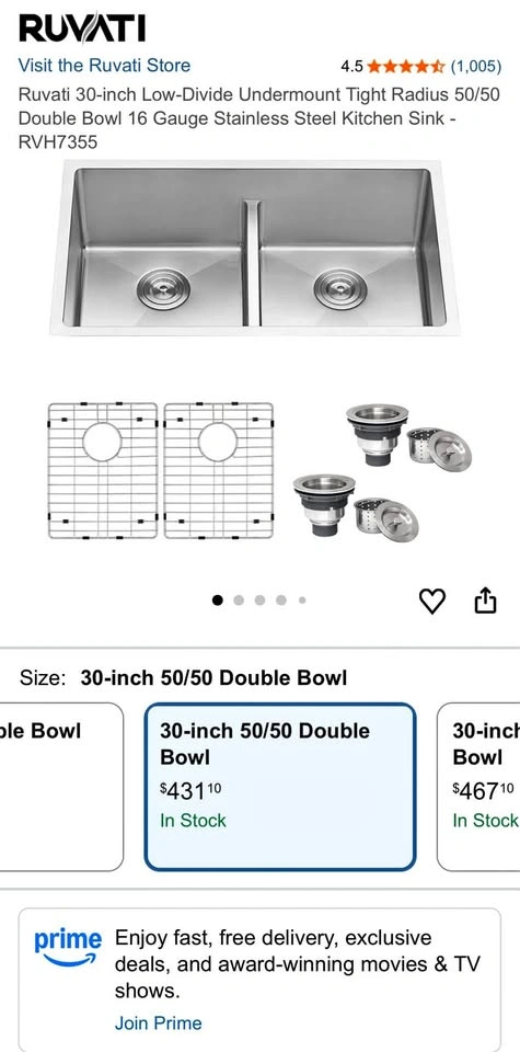 Ruvati Farmhouse Stainless Steel Kitchen Sink