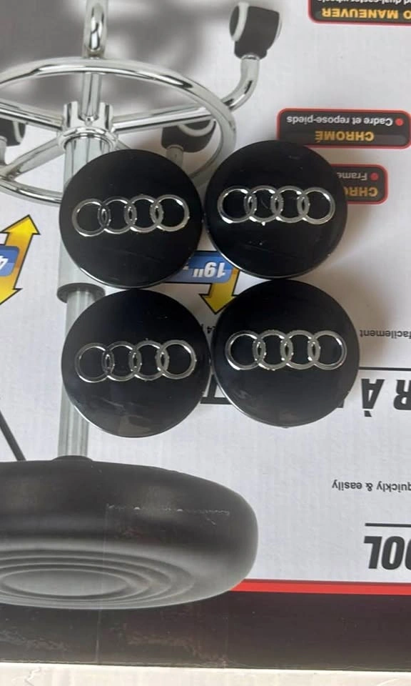 Audi Wheel Center Caps – 68mm (Set of 4) – Black never used