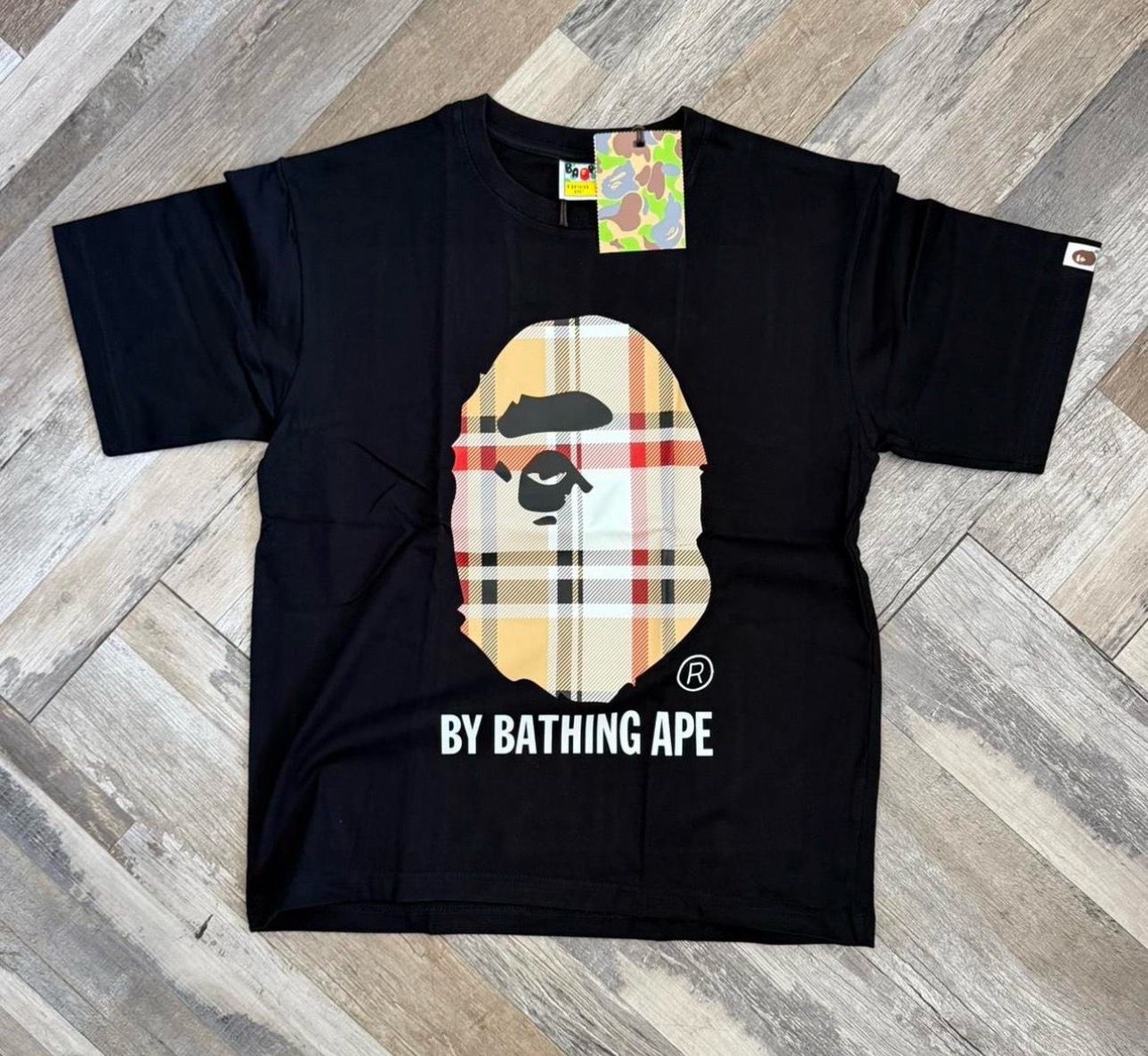 Bape black plaid t-shirt (Medium)