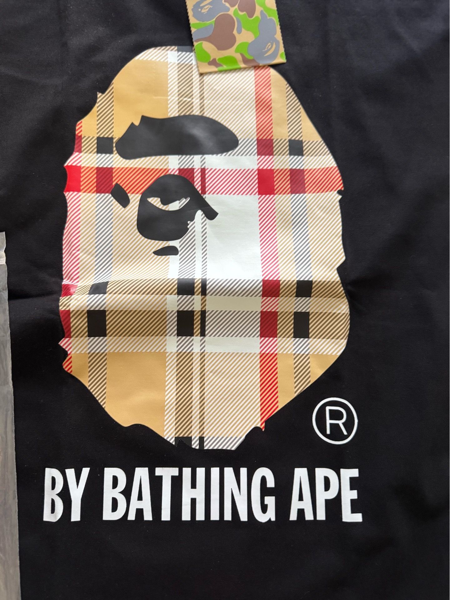 Bape black plaid t-shirt (Medium) - photo 3