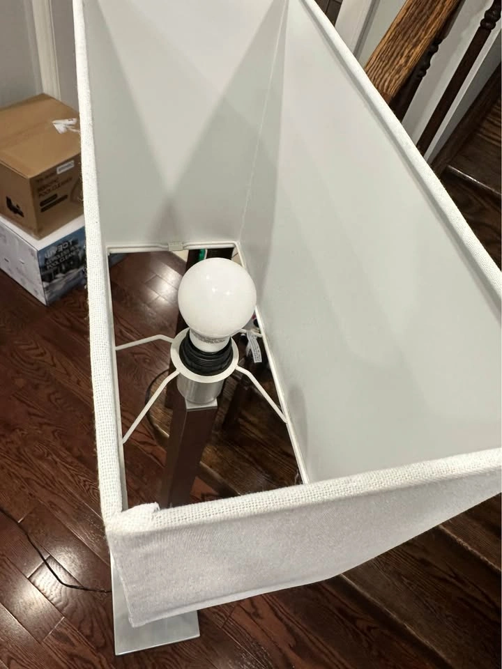 Ikea Modern Brushed Metal Floor Lamp with Rectangular Shade - photo 3