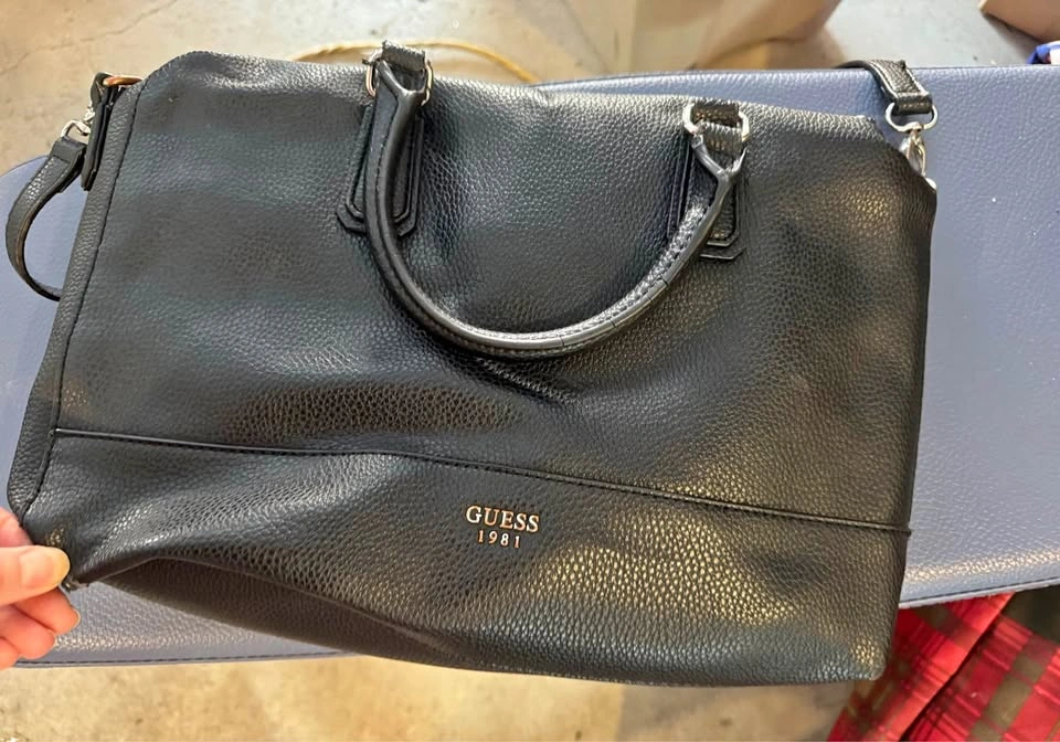Guess Black Pebbled Leather Handbag