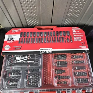 Milwaukee impact socket set in a packout - 3/8 drive, New